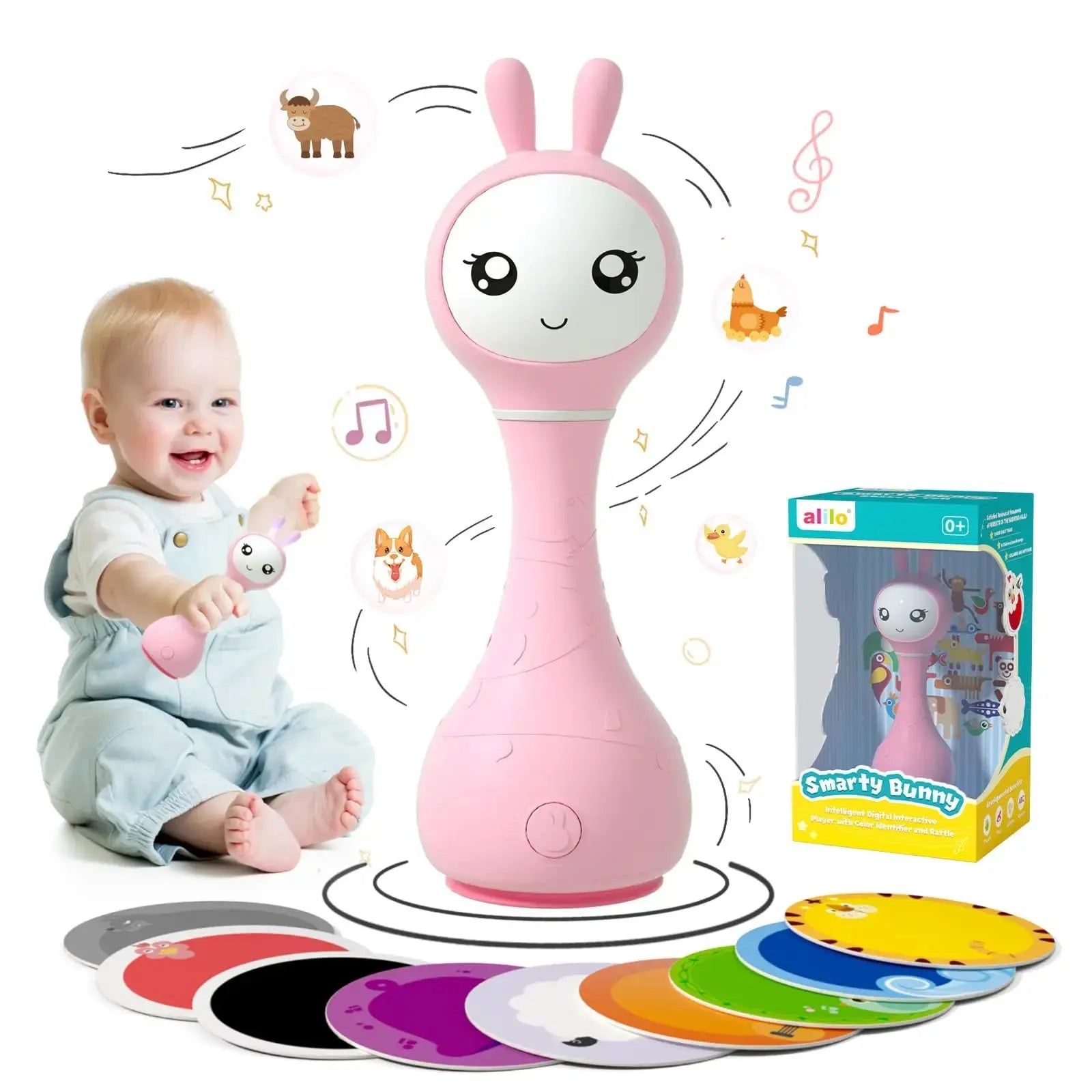 alilo Smarty Bunny Baby Rattle Musical Light Up Toys