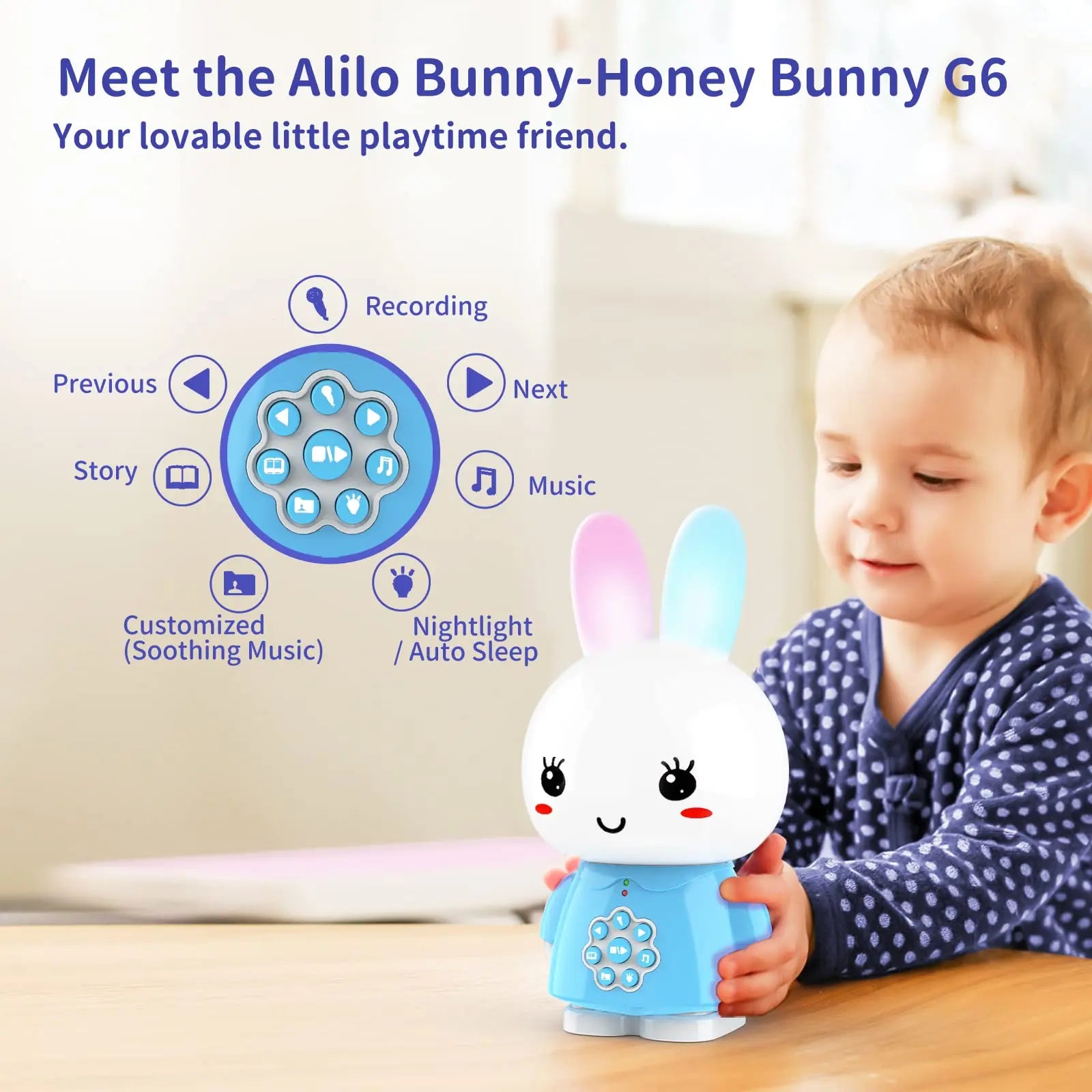 alilo Honey Bunny Bedroom Story Music Player